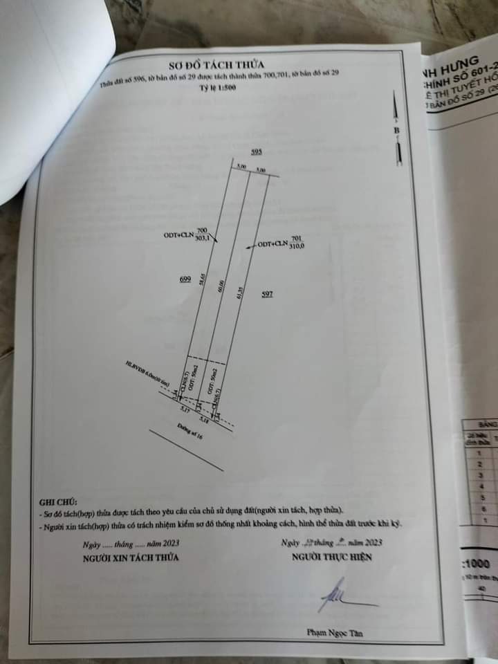 Bán đât phường Minh Hưng giá 550tr dt 5×60