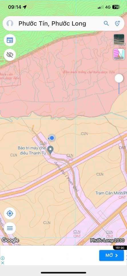 Bán đất xã Phước Tín giá 1tỷ3 dt 4xào7