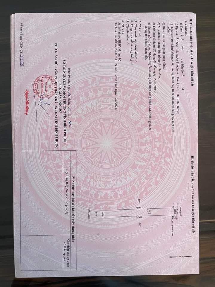 Bán đất xã An Phú giá 350tr dt 1xào