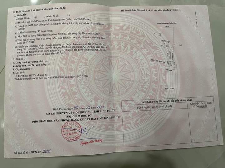 Bán đất xã An Phú giá 1tỷ150 dt 1xào