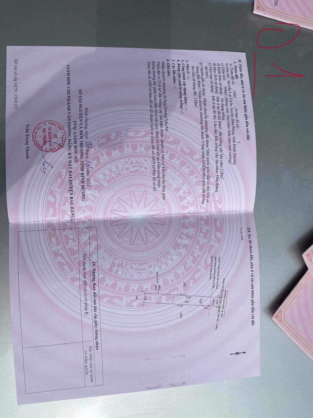 Bán đất Lai Uyên giá 780tr dt 5*41*80tc