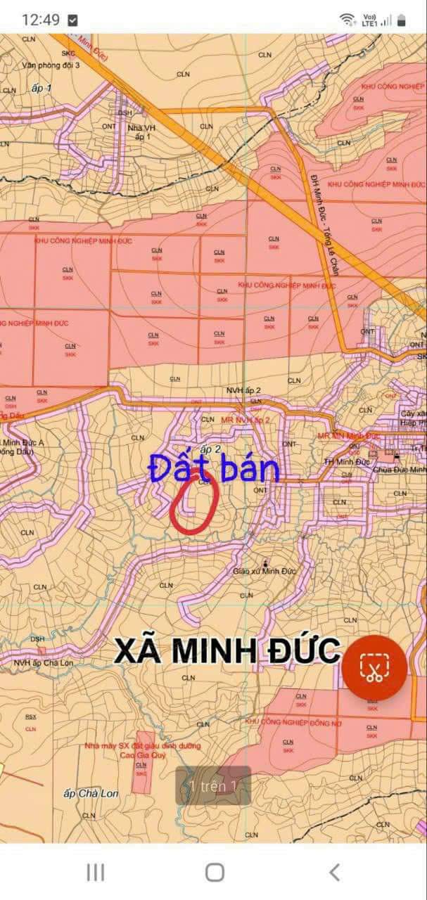 Bán đất xã Minh Đức giá 950tr dt 3sào1