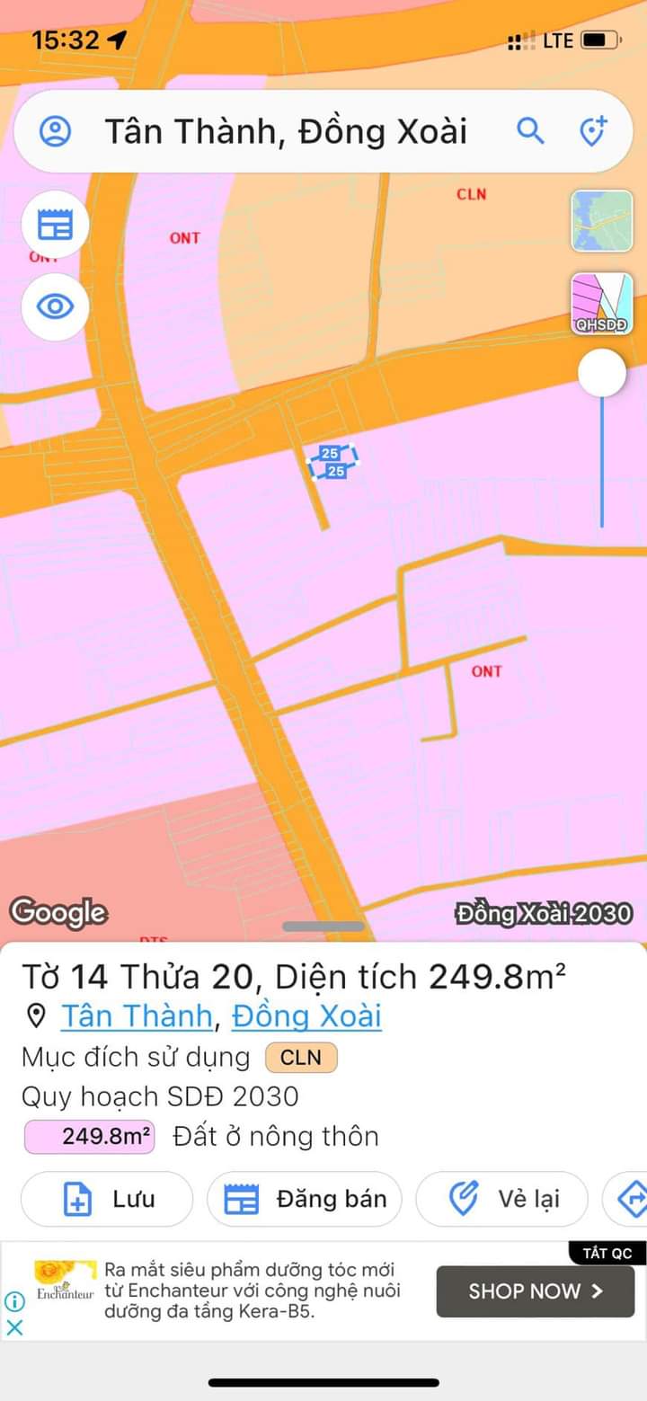 Bán đất xã Tân Thành giá 1tỷ1 dt 10×25×100tc