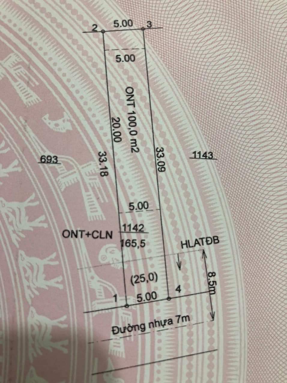 Bán đất An Điền giá 1tỉ6 dt 5*33*100tc