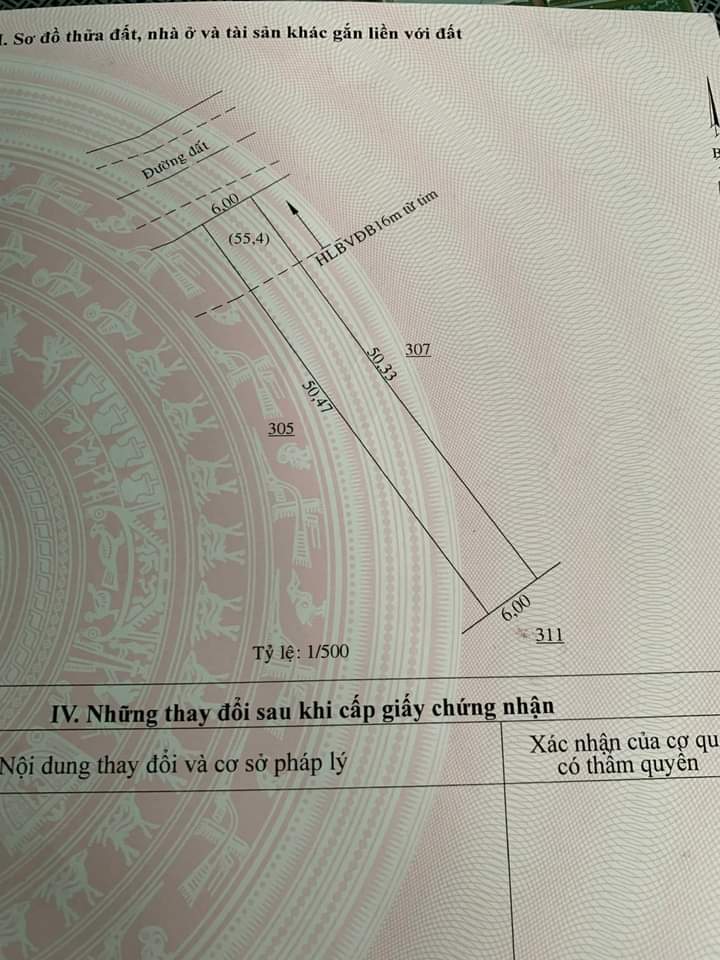 Bán đất ấp Thamh Hòa xã Thanh Lương giá 520tr dt 6×50