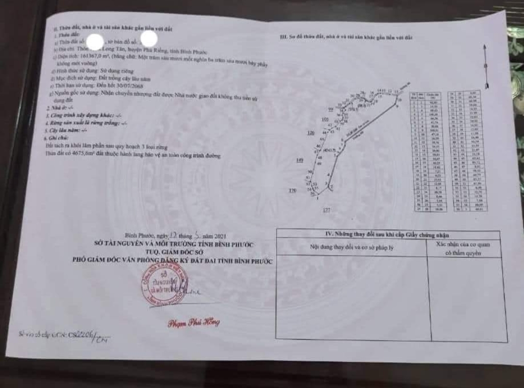 Bán đất xã Long Tân dt 16ha giá 2,3tỷ/ha