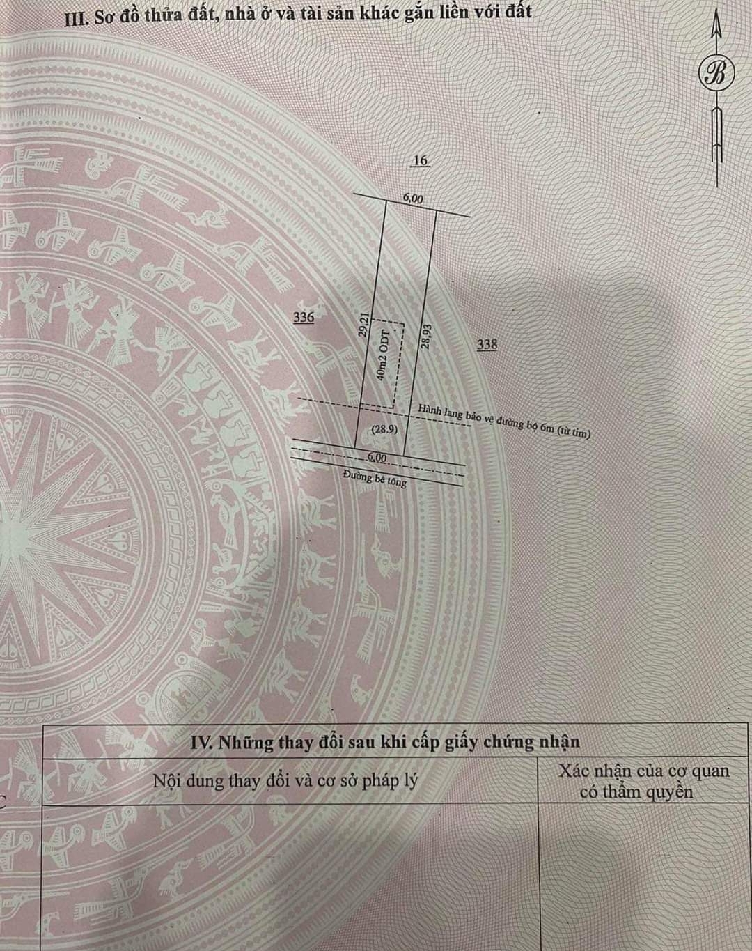 Bán đất Thị trấn Thanh Bình dt 6*30*40tc giá 450tr