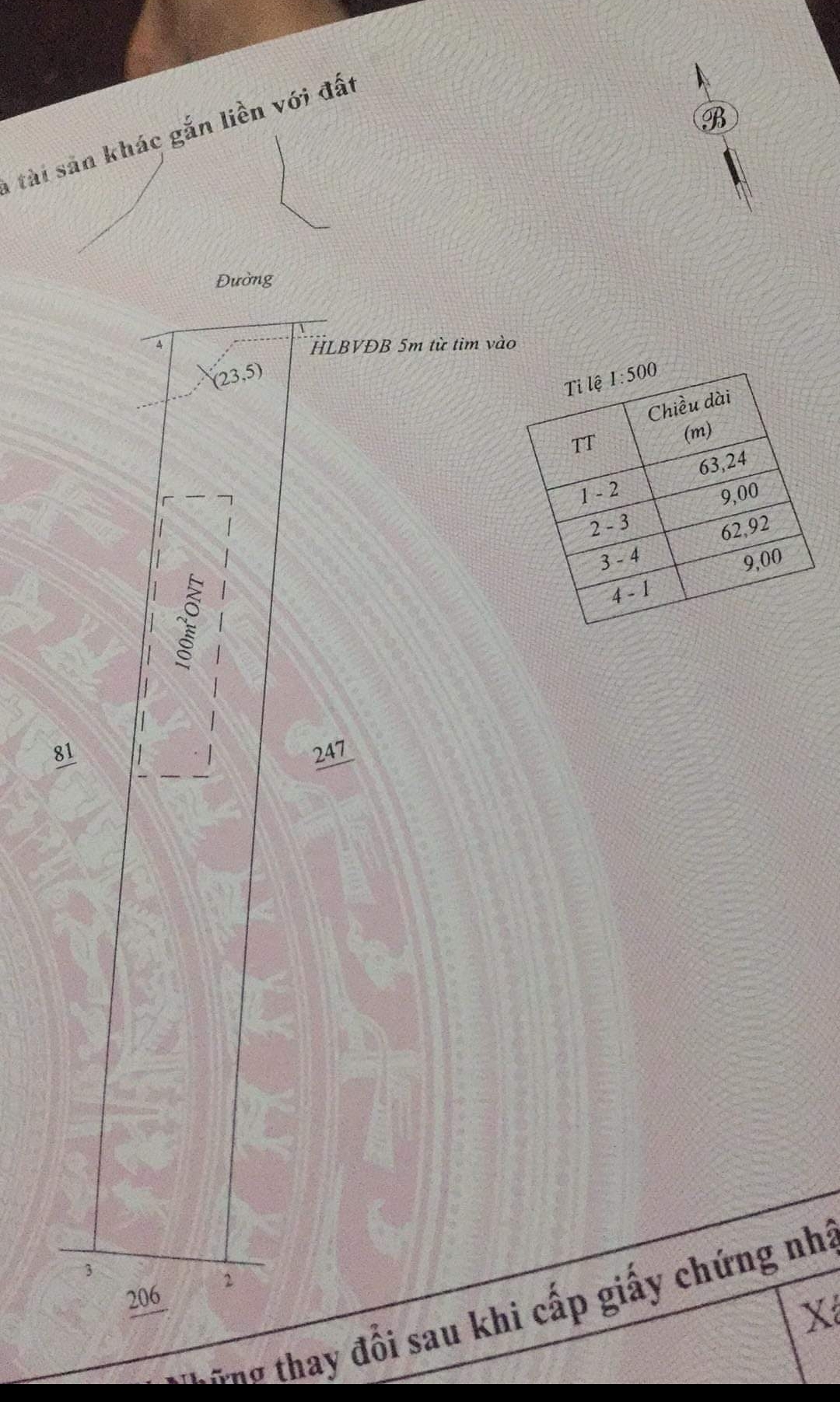 Bán đất xã Phước Minh dt 9*62*100tc giá 500tr