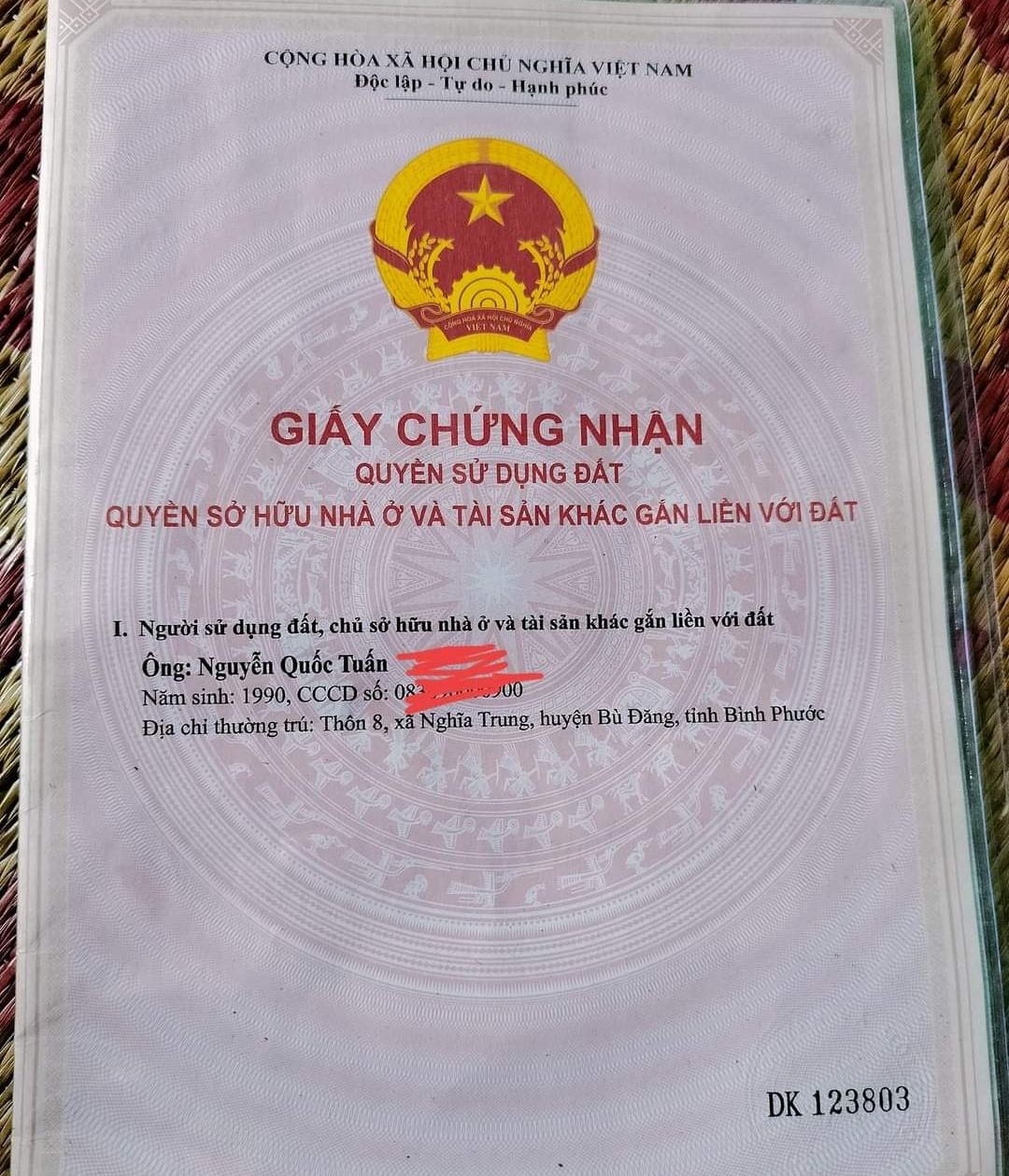Bán đất xã Nghĩa Bình dt 12*128 giá 840tr
