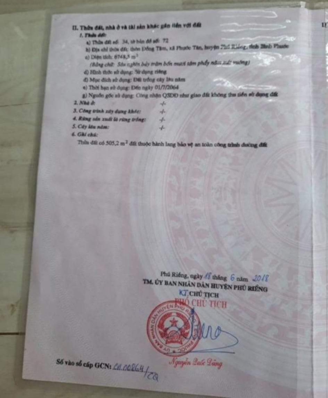 Bán đất xã Phước Tân dt 6,7xào giá 1,5tỷ