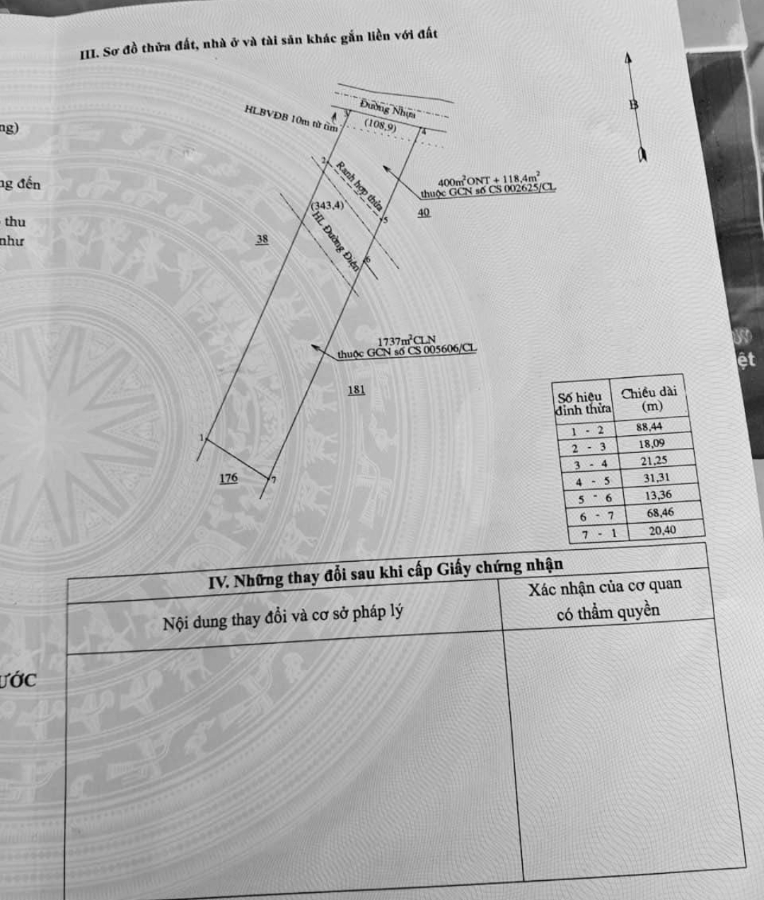 Bán đất xã Đa Kia dt 10*106*100tc giá 500tr