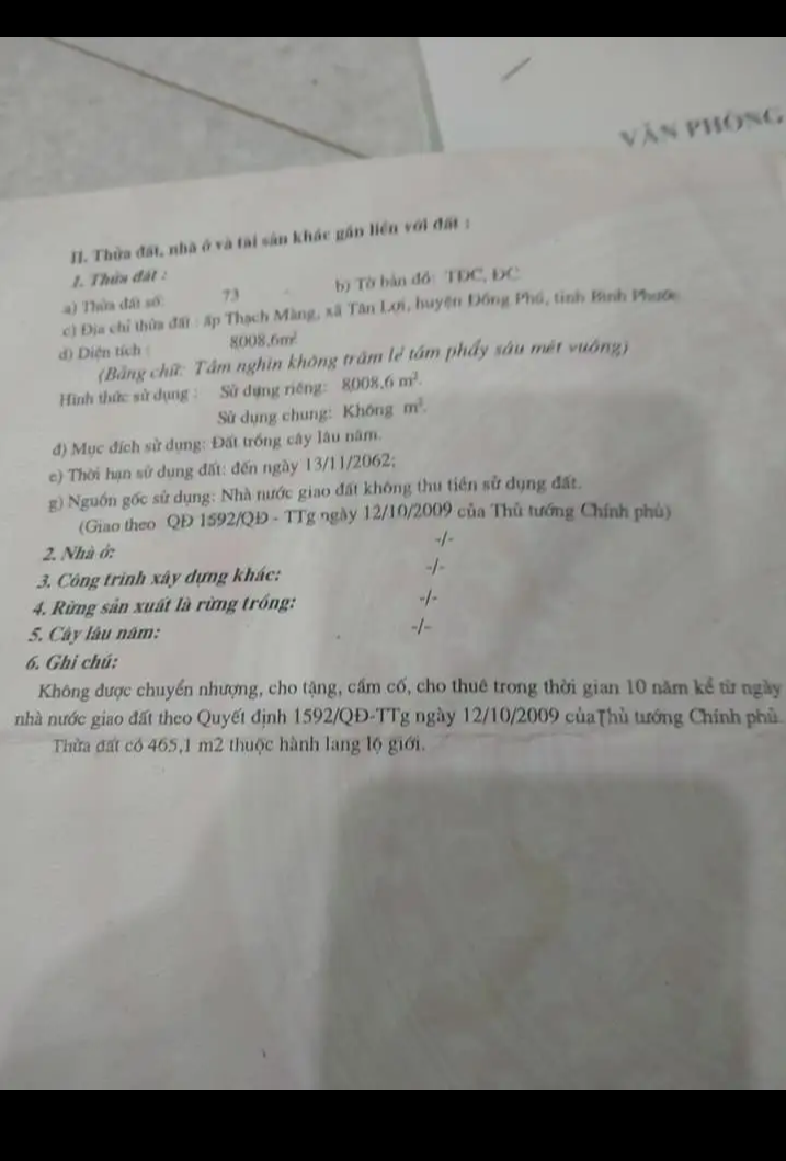 Bán đất xã Tân Lợi giá 1tỷ4 dt 8sào