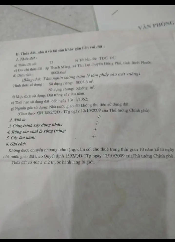 Bán đất xã Tân Lợi giá 1tỷ4 dt 8sào
