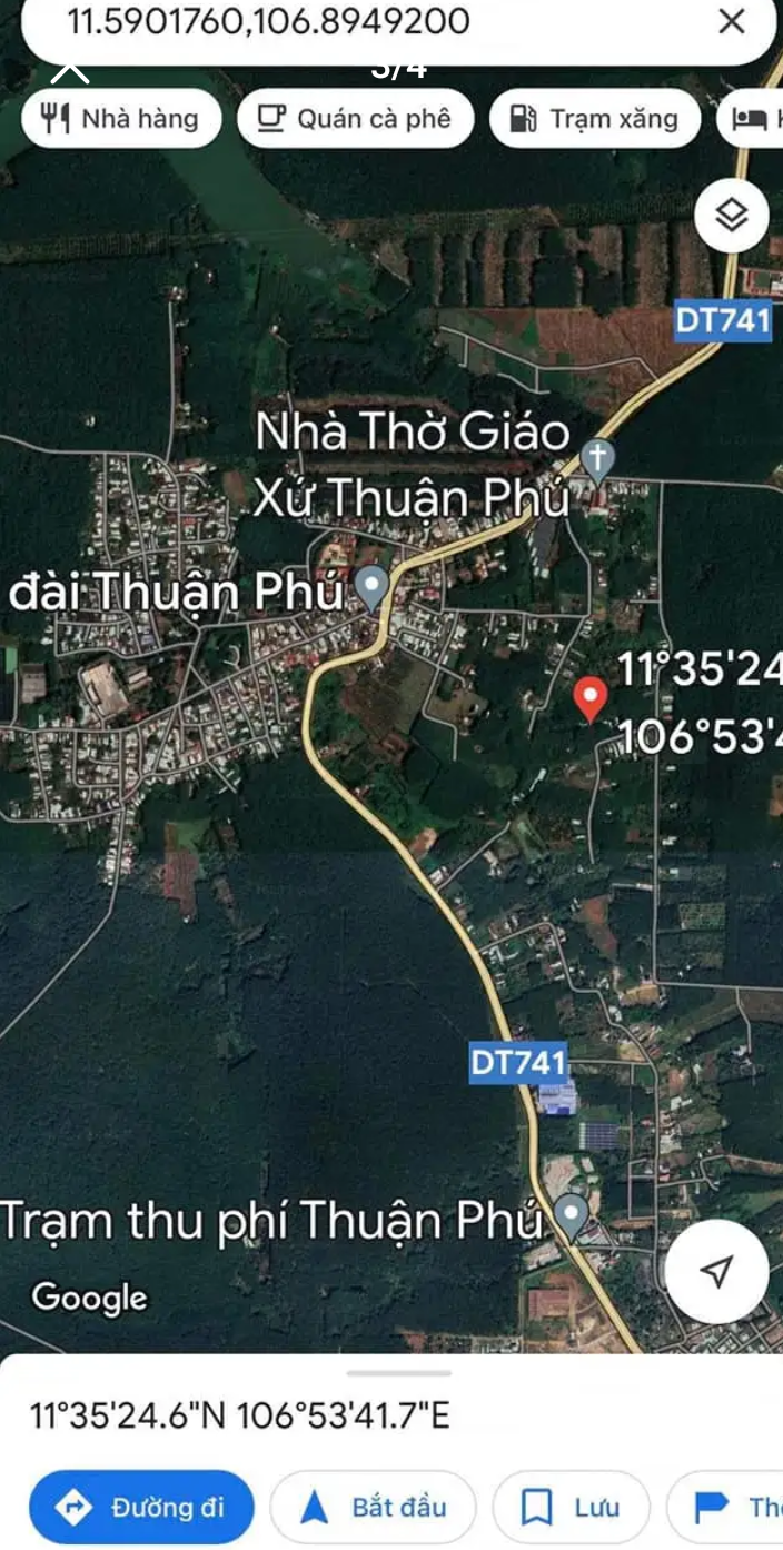 Bán đất xã Thuận Phú giá 520tr dt 8,5×27×100tc