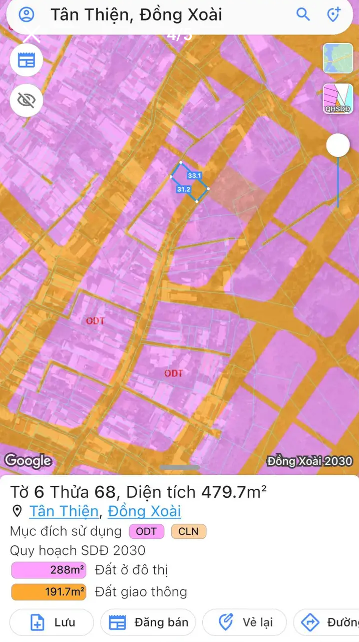 Bán đất phường Tân Thiện giá 2tỷ6 dt 16×32×160tc