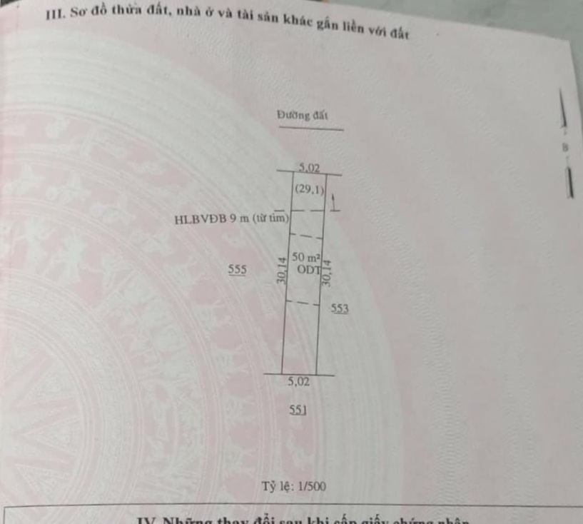 Bán đất phường An Lộc giá 550tr dt 5×30