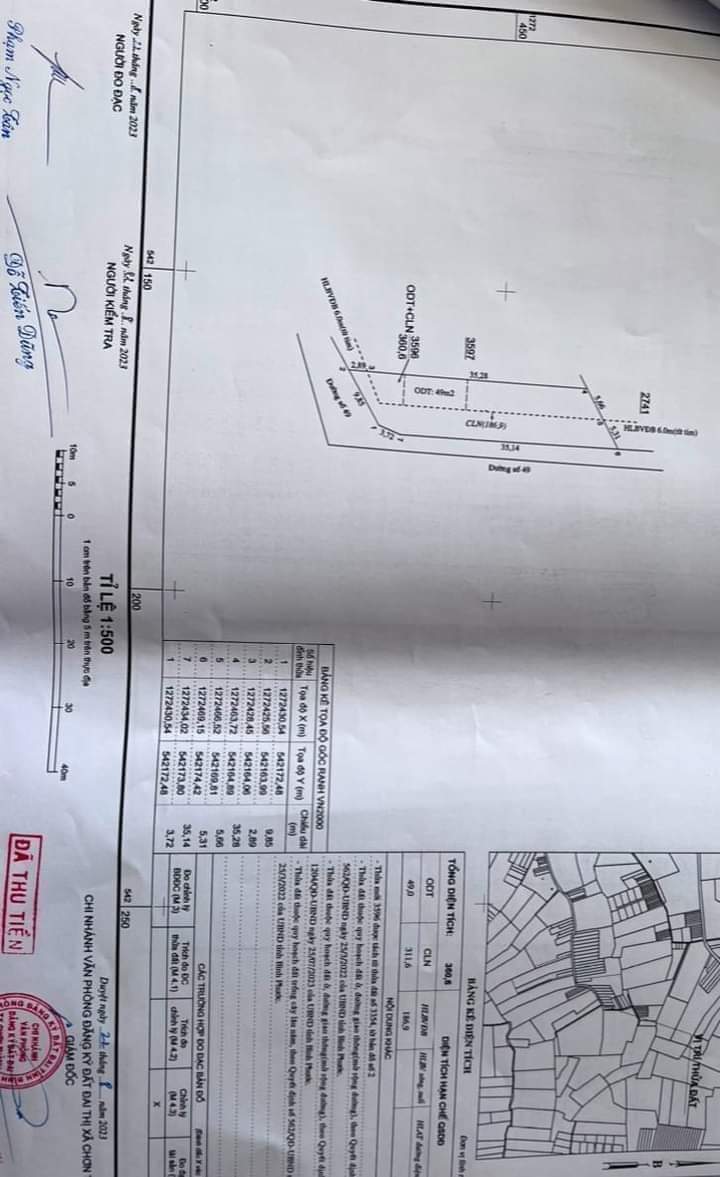 Bán đất phường Minh Hưng giá 490tr dt10x38x49 tc