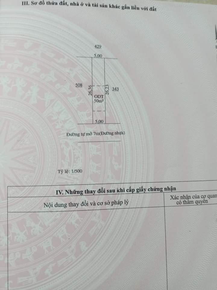 Bán đất khu phố Bình Tân phường An Lộc giá 460tr dt 5×26×50tc