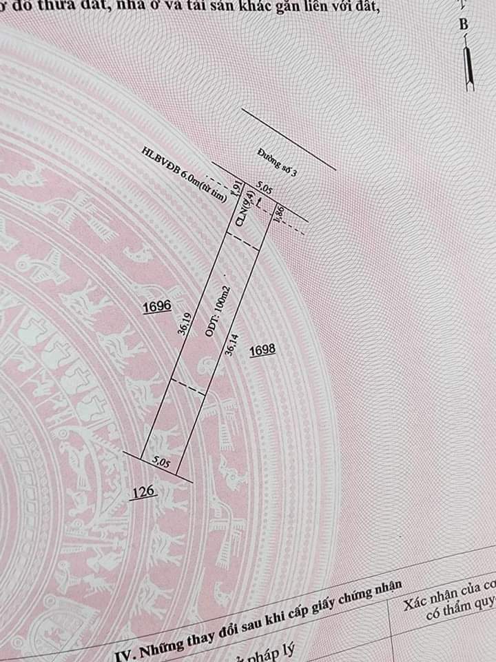 Bán đất phường Minh hưng giá 420tr dt 5×38