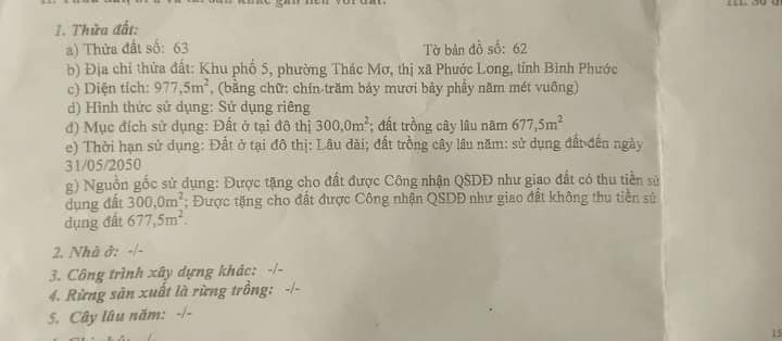 Bán nhà phường Thác Mơ giá 1tỷ200 dt 27×86×300tc