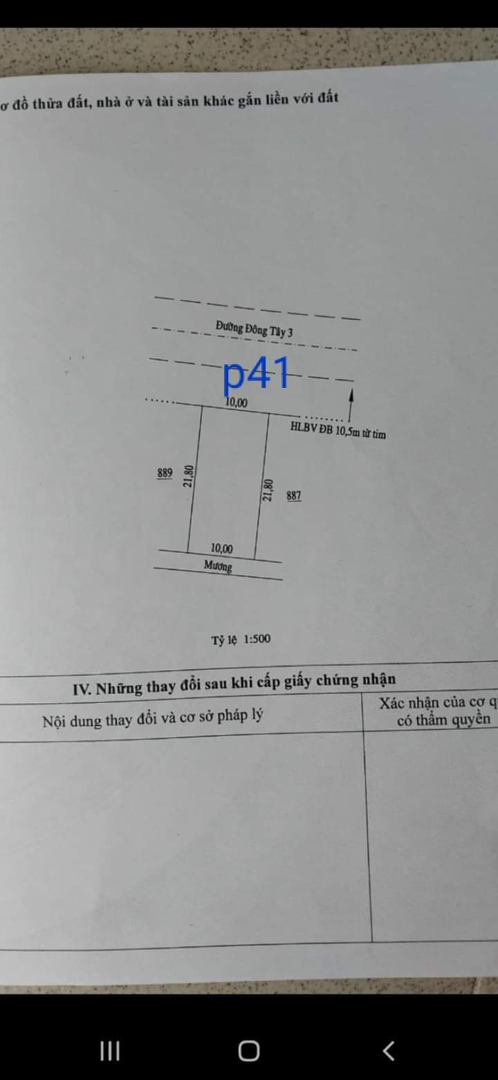 Bán đất tt Tân Khai giá 1tỷ4 dt 10×21,8