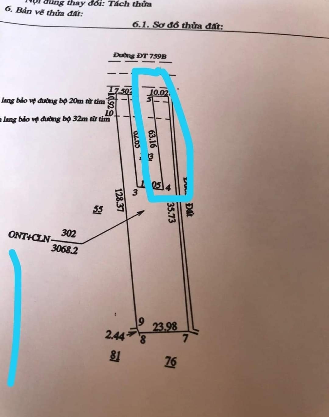 Bán đất xã Thanh Hòa dt 10*100 giá 1tỷ740tr