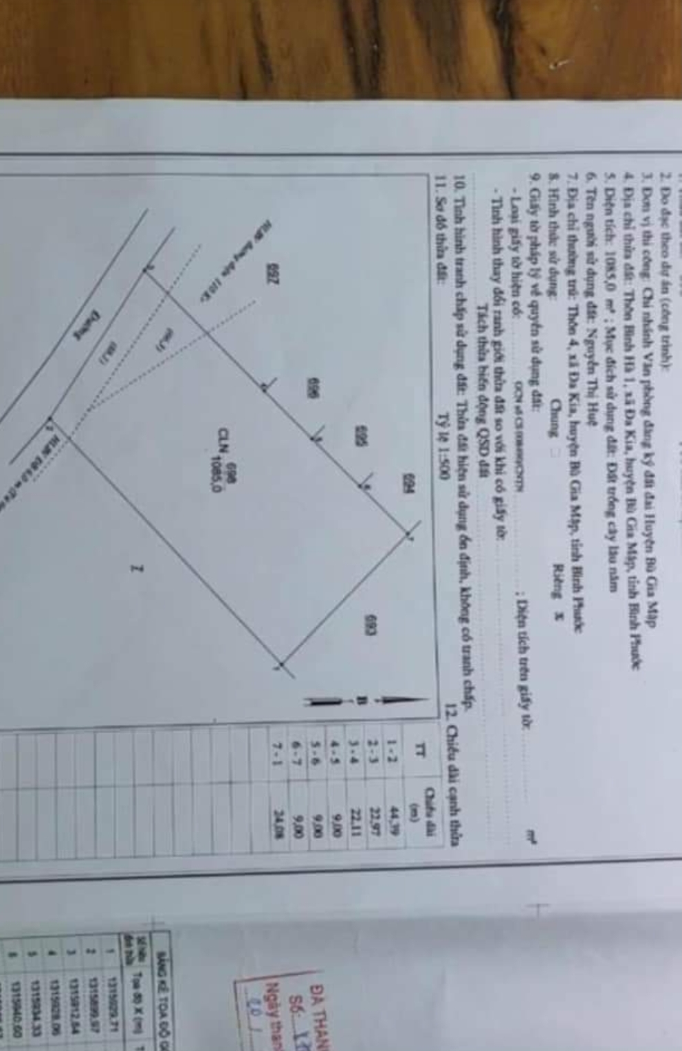 Bán đất xã Đa Kia dt 1sào giá 180tr