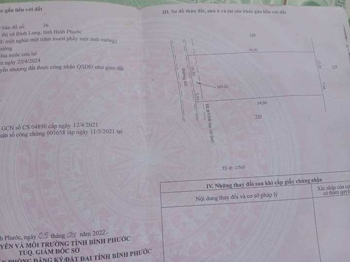 Bán đất xã Thanh Phú giá 550tr dt 1 xào