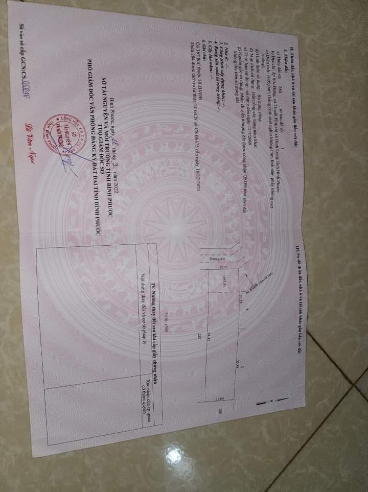 Bán đất ấp Sóc Bưng xã Thanh Phú giá 395tr dt 1 sào