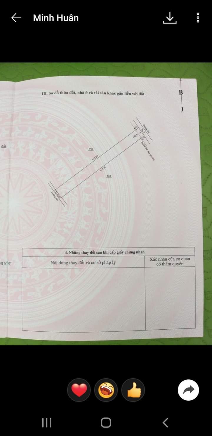 Bán đất phường Minh Lập giá 439tr dt 10×102