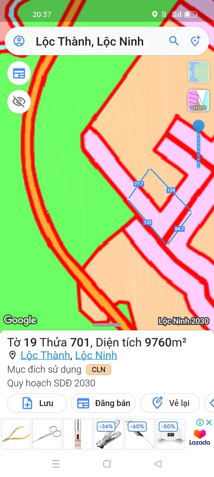 Bán đất xã Lộc Thành giá 3tỷ6 dt 2ha