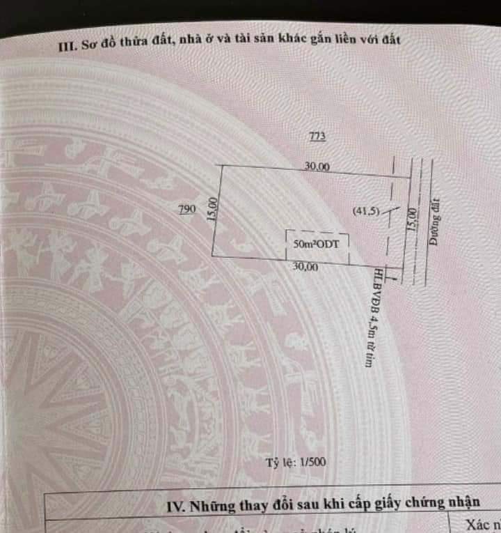 Bán đất phường An Lộc giá 1tỷ1 dt 15×30