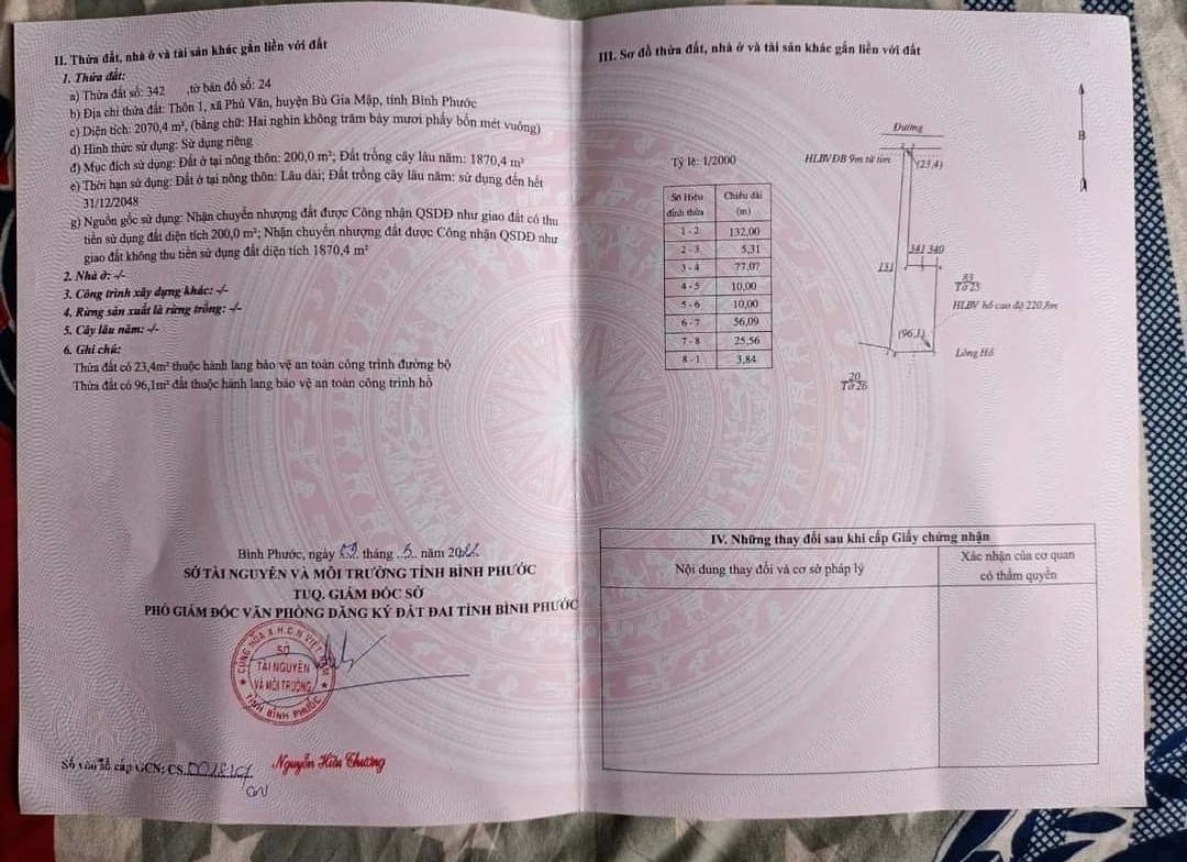 Bán đất xã Phú Văn dt 2xào giá 600tr