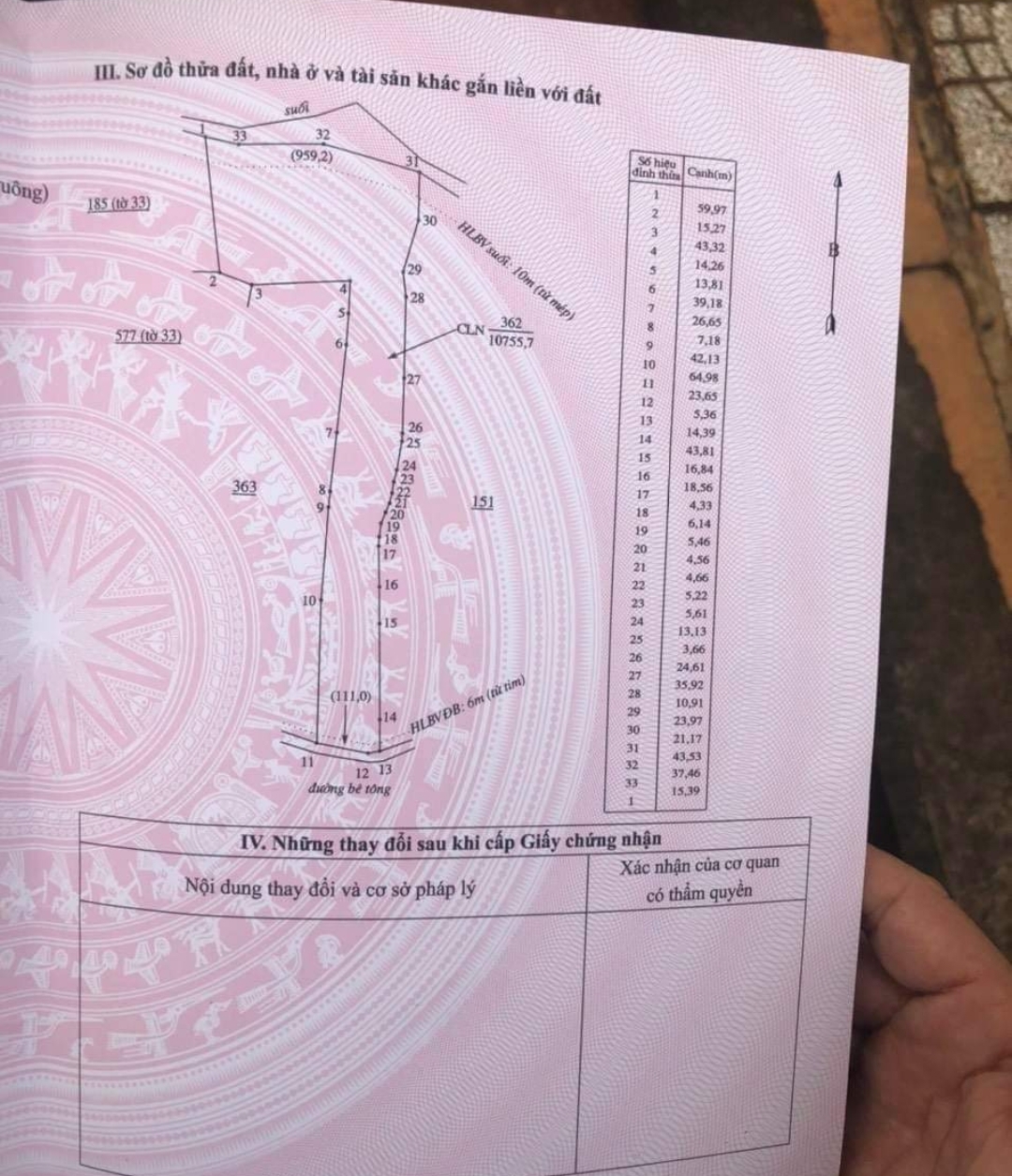 Bán đất xã Long Tân dt 1,1ha giá 2tỷ