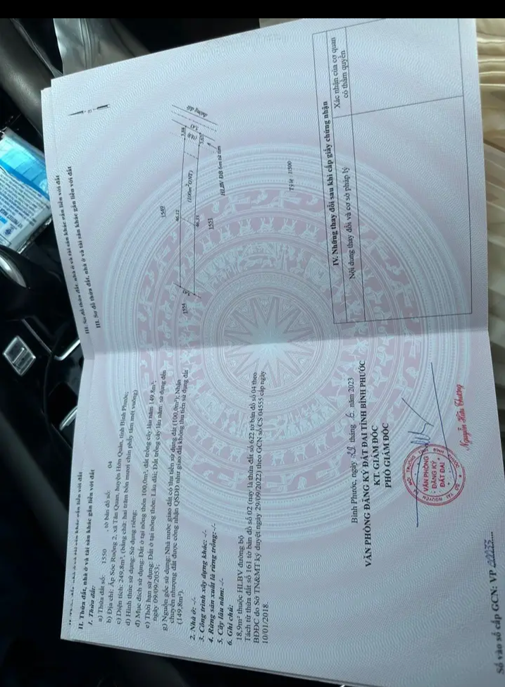 Bán đất xã Tân Quan giá 580tr dt 249,8m2