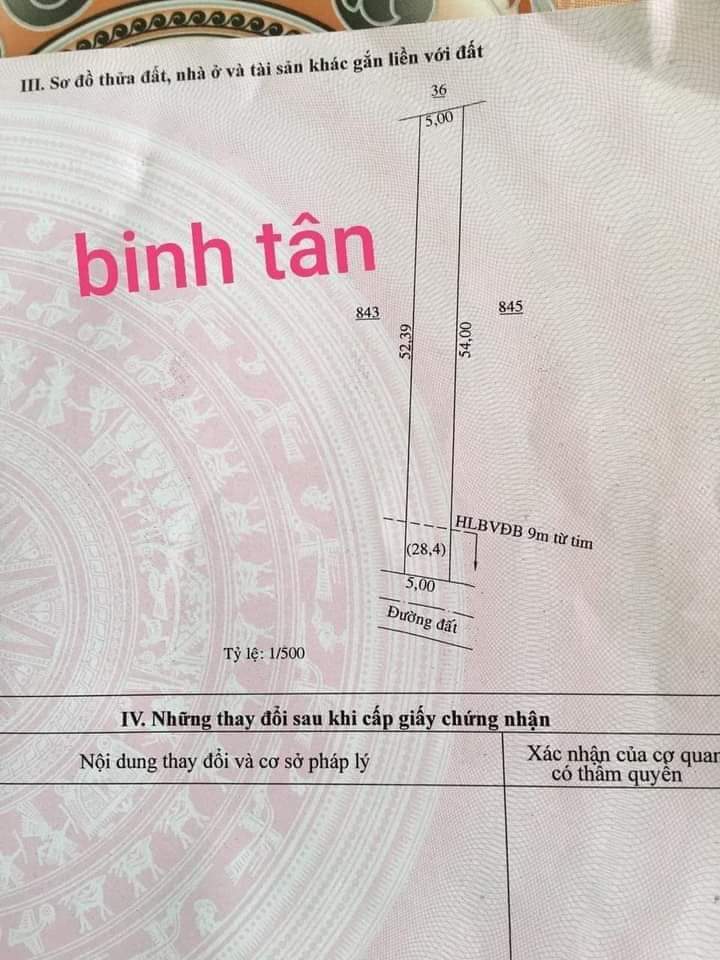 Bán đất phường An Lộc giá 1tỷ dt 5×54