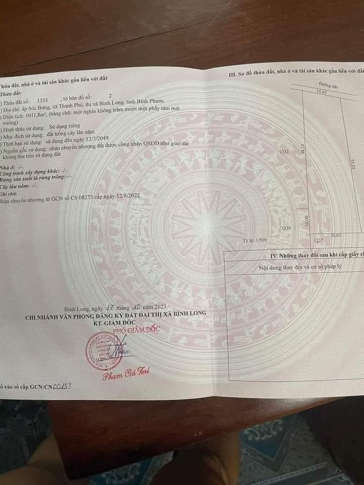 Bán đất xã Thanh Phú giá 350tr dt 1sào