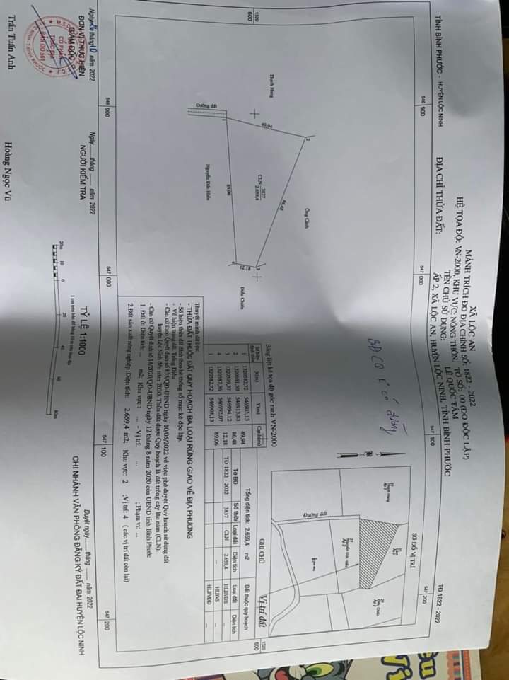 Bán đất xã Lộc An giá 200tr dt 3sào