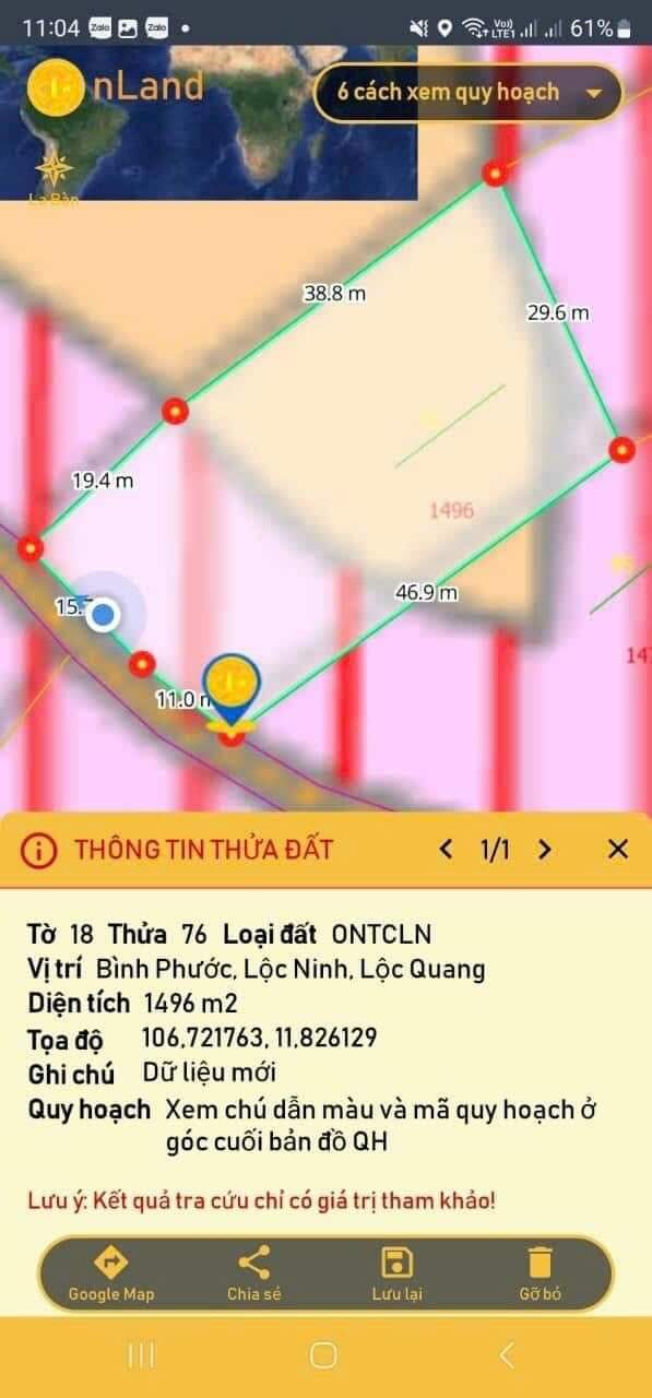 Bán nhà xã Lộc Quang giá 1tỷ200 dt 1sào5×300tc