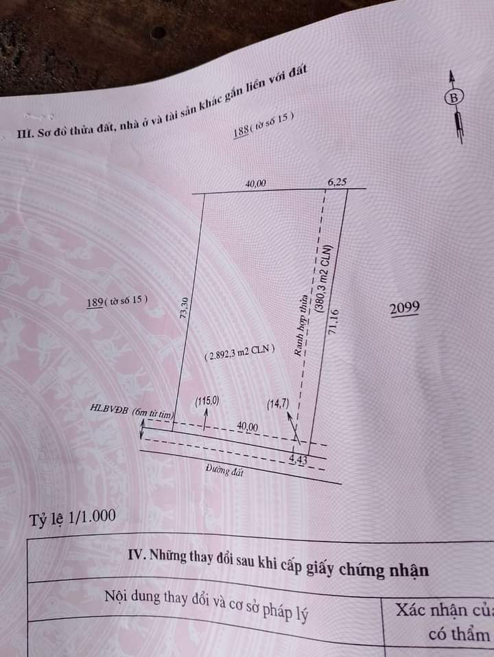 Bán đất xã Lộc Hưng giá 60tr/m dt 46×73