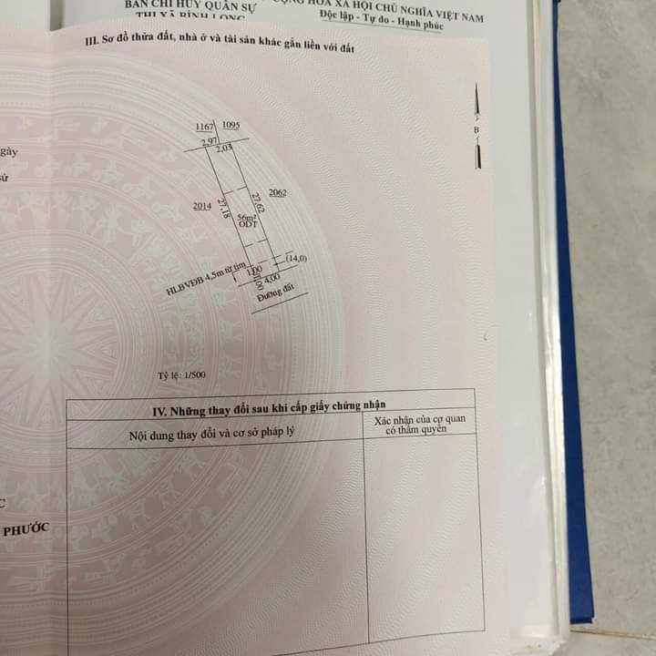 Bán đất phường An Lộc giá 720tr dt 5×27