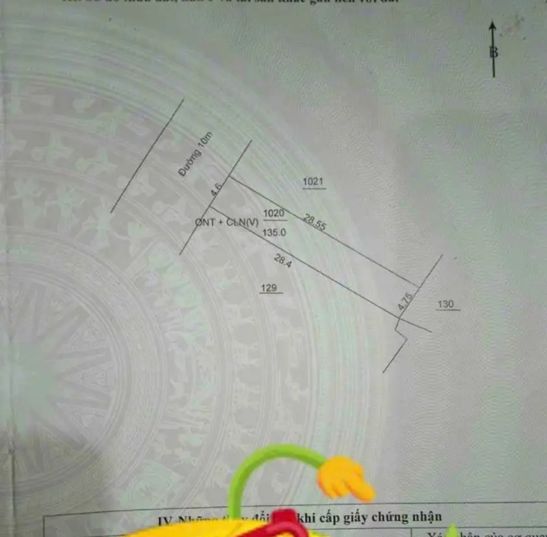 Bán đất xã Trường Đông dt 4,6*28*30tc giá 450tr
