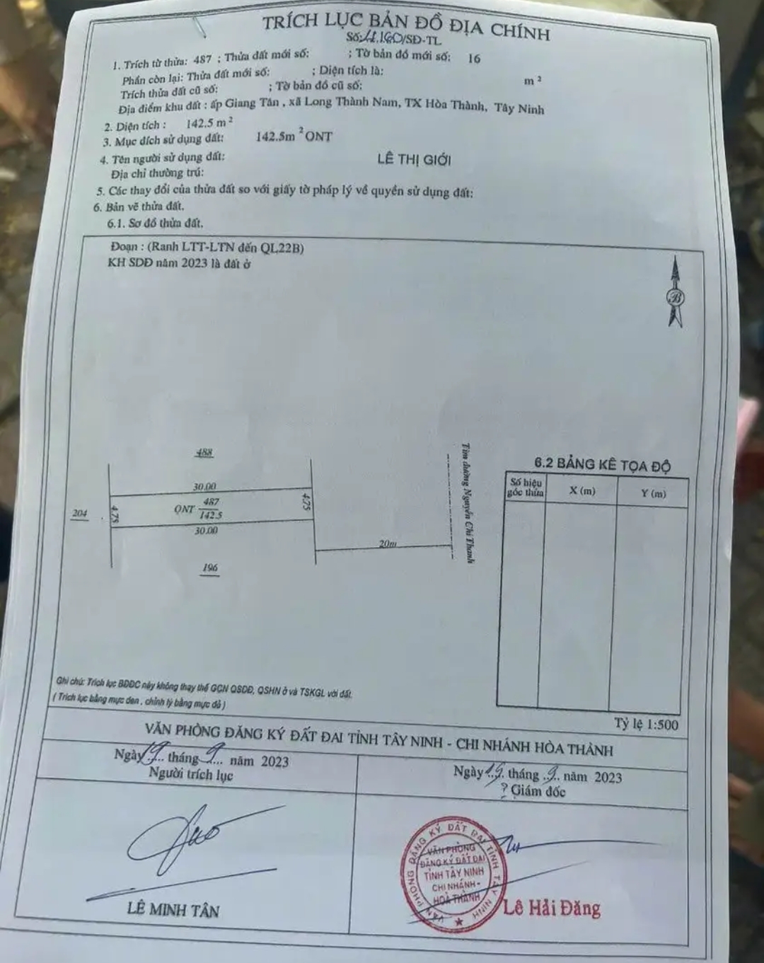 Bán đất xã Long Thành Nam dt 4,75*30 full tc giá 2tỷ