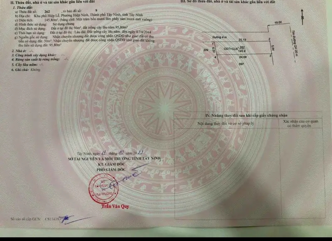 Bán đất phường Hiệp Ninh dt 5,84*25 giá 2tỷ250tr