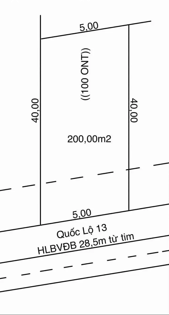 Bán nhà xã Lộc Tấn giá 2tỷ6 dt 5×40×100tc