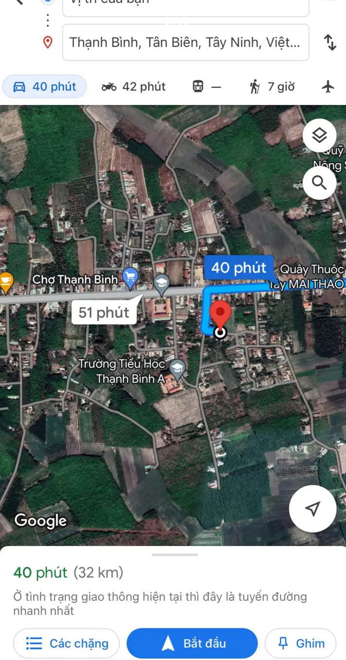 Bán đất xã Thạnh Bình giá 45tr/m dt 10×52×50tc