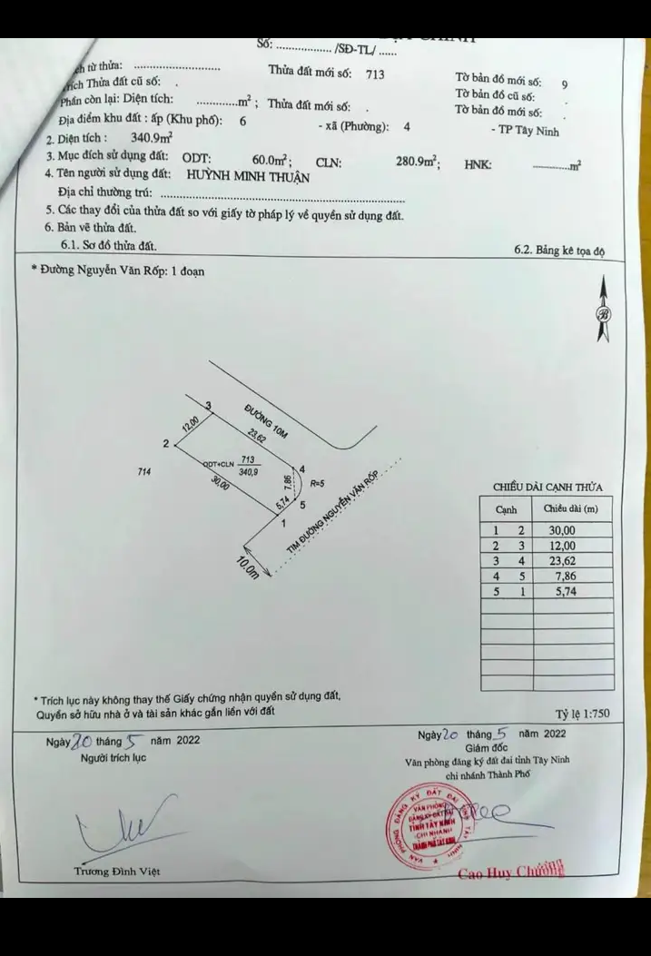 Bán đất phường 4 giá 725tr/m dt 12×30